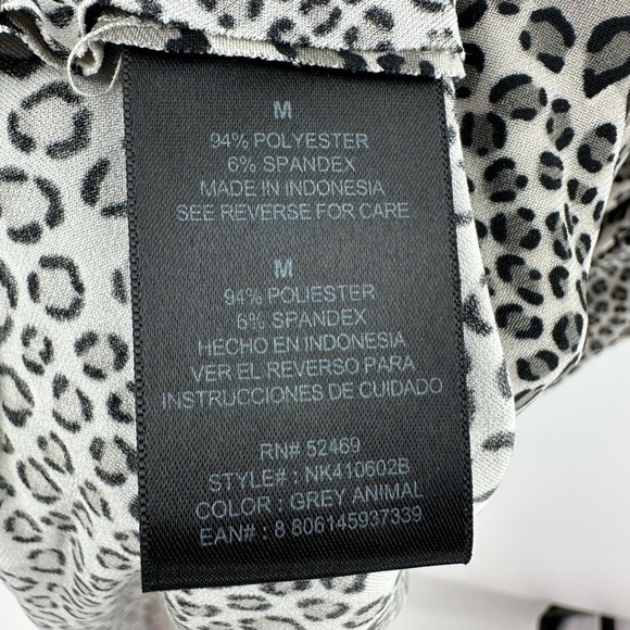 Norma Kamali Twist Flare Jersey Dress Size Medium Animal Leopard Print Stretch - Picture 6 of 10